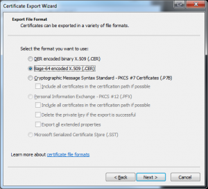 Certificate Export Wizard